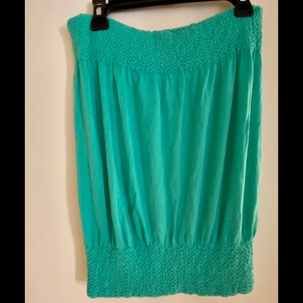 Strapless green top